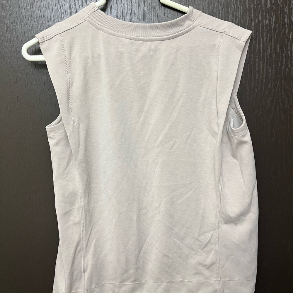 ATHLETA Seasoft Casual Tank Sweatshirt Top in Beige Ivory